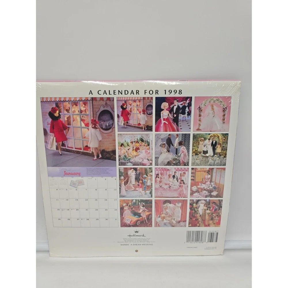 Barbie A Dream Wedding Bridal Doll 1998 Hallmark Vintage Calender SEALED